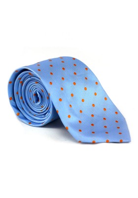 Krawatte Punkte Hellblau-Orange