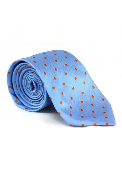 Krawatte Punkte Hellblau-Orange